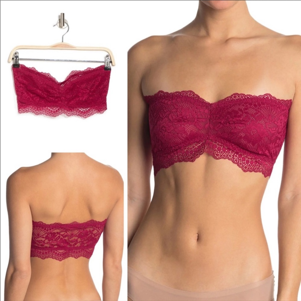 Free People Intimately Strapless Bra, Deep Red, NWT